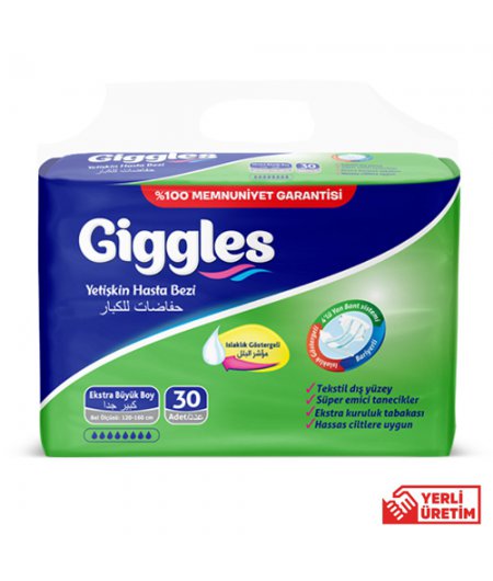 Giggles Yetişkin Tekstil Yüzlü Bağlamalı Hasta Bezi Extra Large